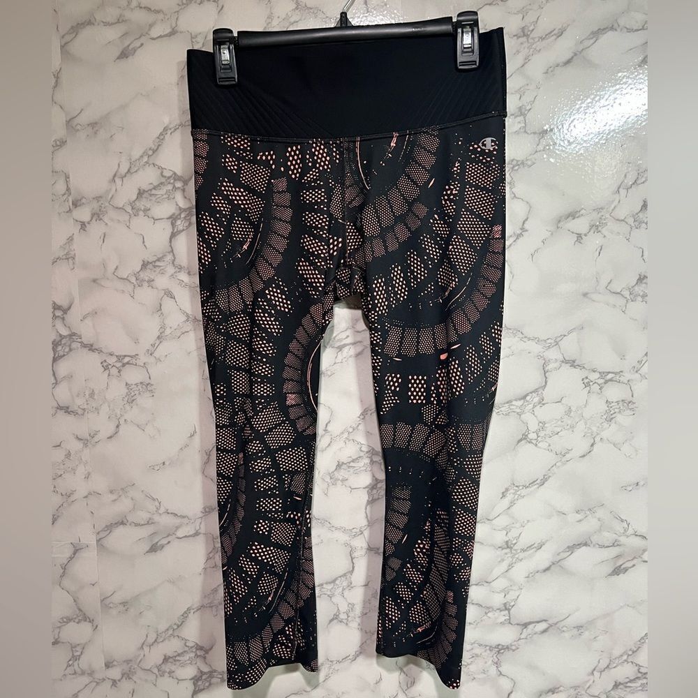 Champion brand black and orange athleisure leggings Size M
